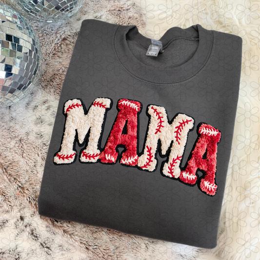 Mama Baseball Stitch Completed Tee