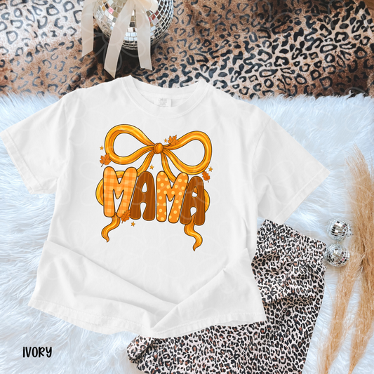 Mama Bow Fall Leaves Completed Tee