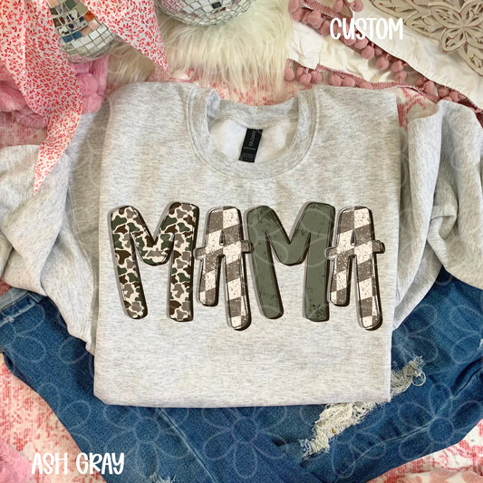 Mama Camo Checkered Green DTF Transfer