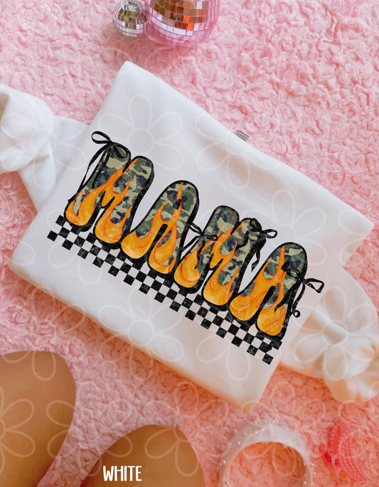 Mama Camo Flames DTF Transfer