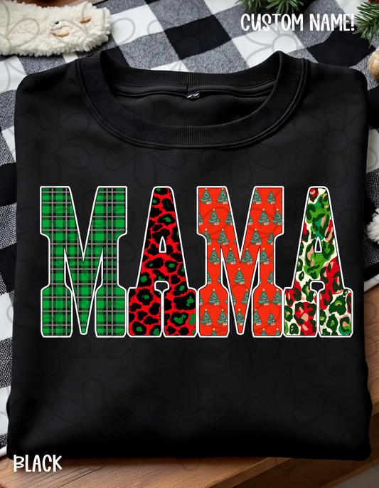 Mama Christmas Patterns DTF Transfer