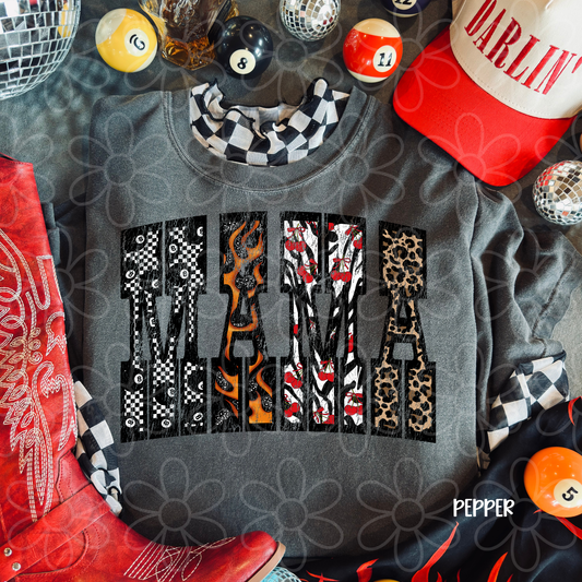 Mama Distressed Western Patterns DTF Transfer