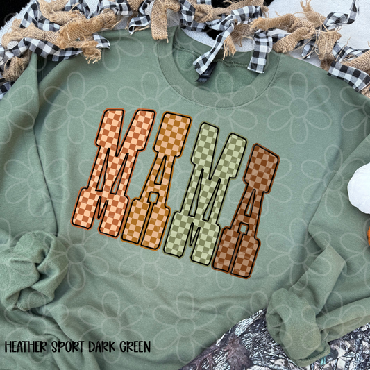 Mama Fall Checkered DTF Transfer