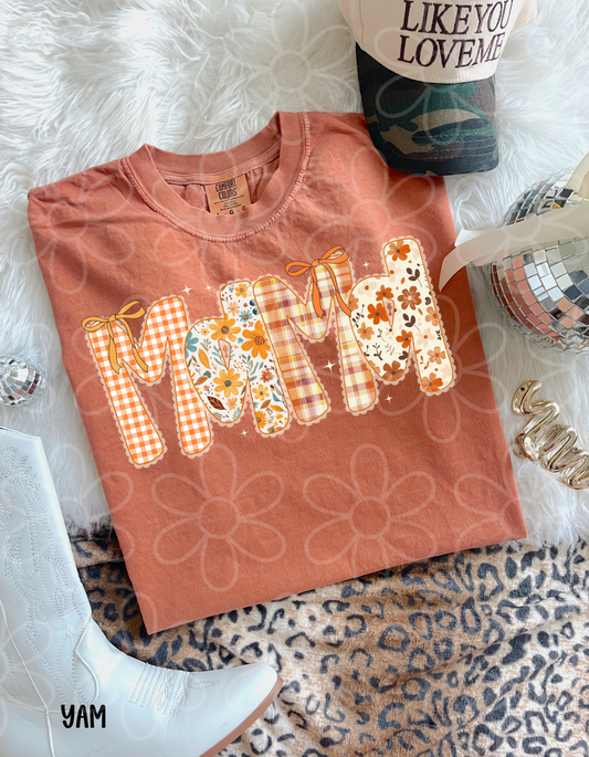 Mama Fall Flowers Bows DTF Transfer