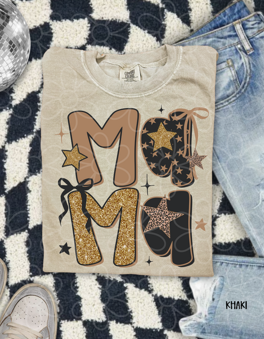 Mama Gold Stars Stacked Completed Tee