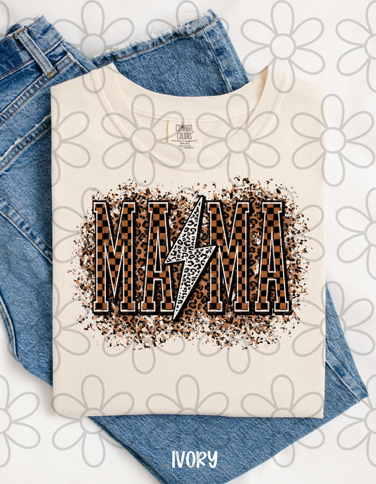 Mama Leopard Checkered Completed Tee
