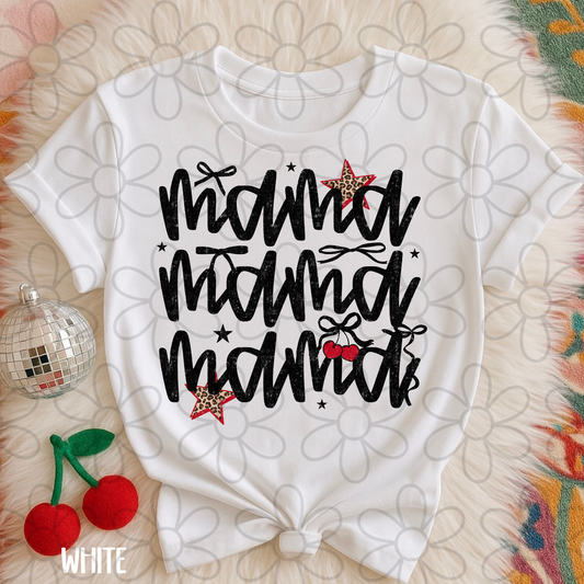 Mama Leopard Stars Cherries DTF Transfer