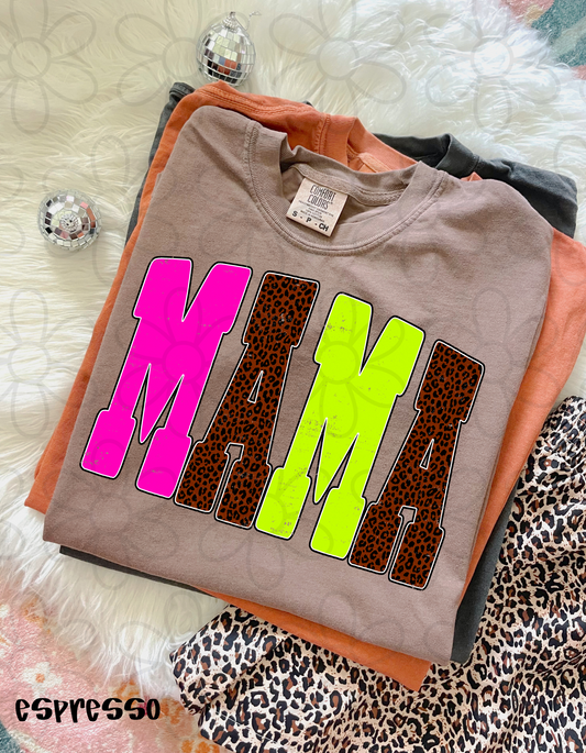 Mama Neon & Leopard DTF Transfer