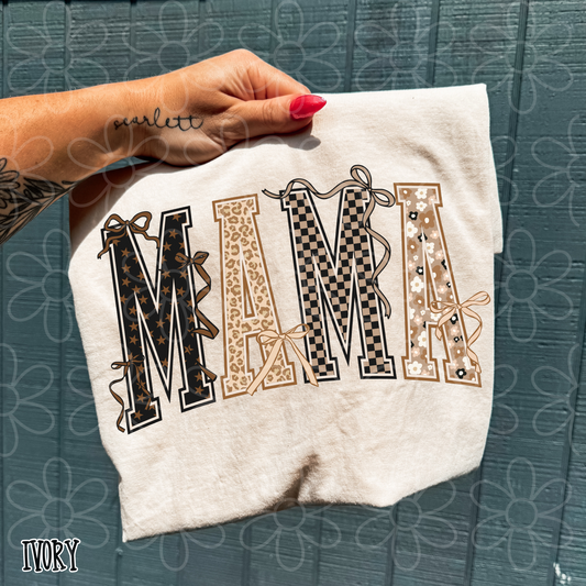 Mama Neutral Bows DTF Transfer