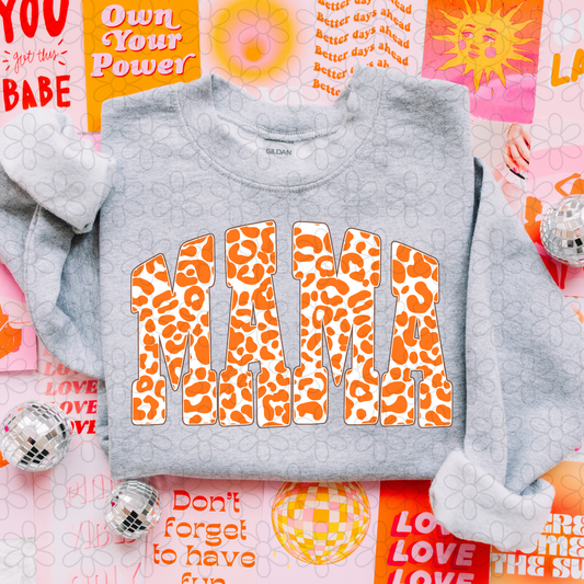 Mama Orange Leopard DTF Transfer