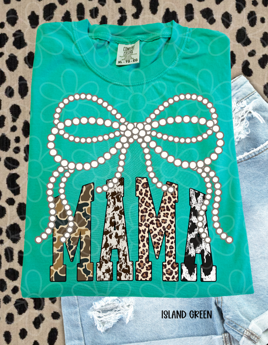 Mama Patterns Pearl Bow DTF Transfer