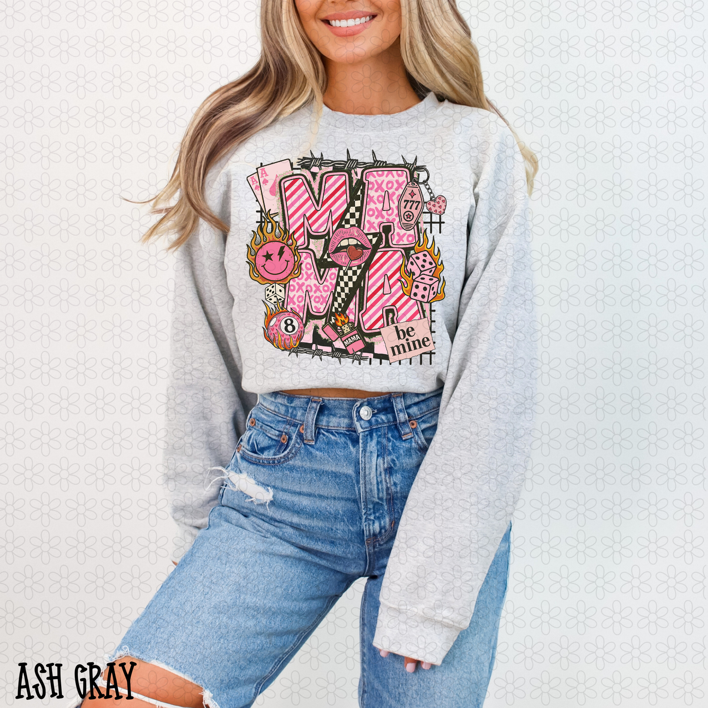 Mama Pink Western Retro Collage Completed Tee