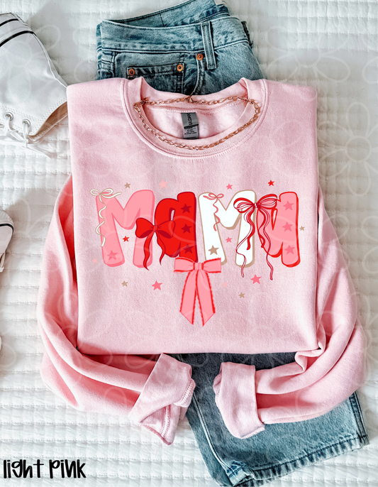 Mama Christmas Bows Completed Tee