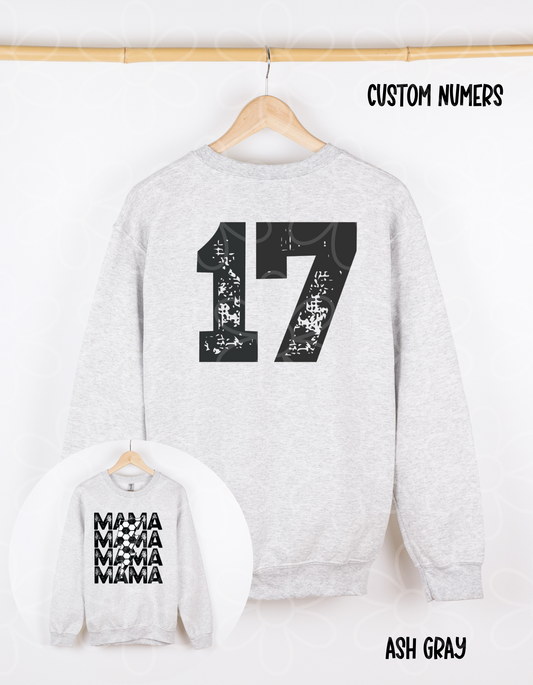 Mama Soccer Bolt Custom Number Completed Tee