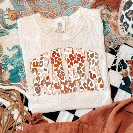 Mama Warm Tone Leopard Completed Tee