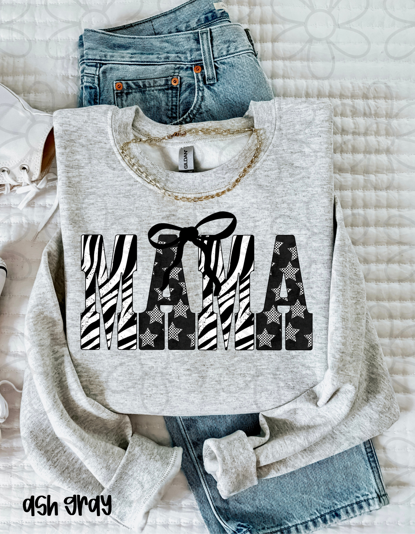 Mama Zebra Stars Completed Tee
