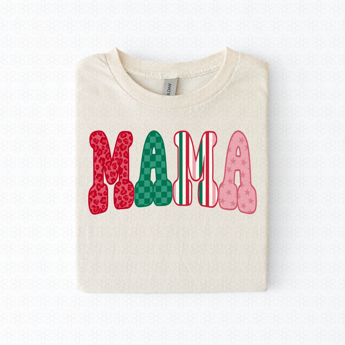 Mama Christmas Leopard Completed Tee
