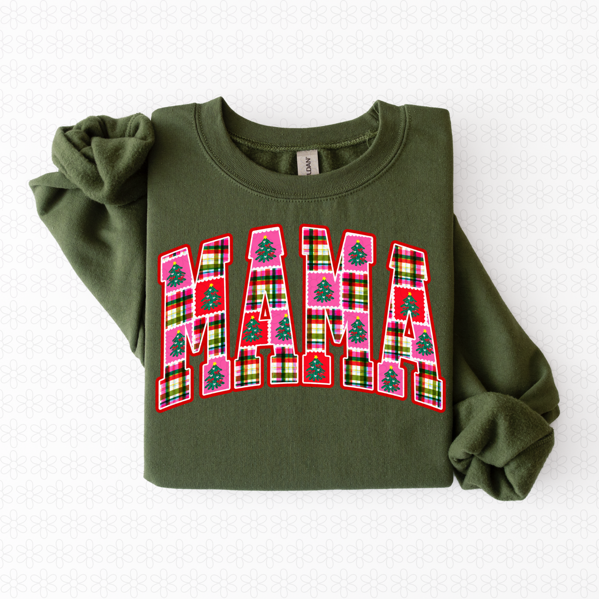 Mama Christmas Patchwork Completed Tee