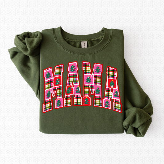 Mama Christmas Patchwork Completed Tee