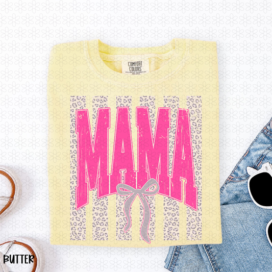 Mama Leopard Pink Completed Tee