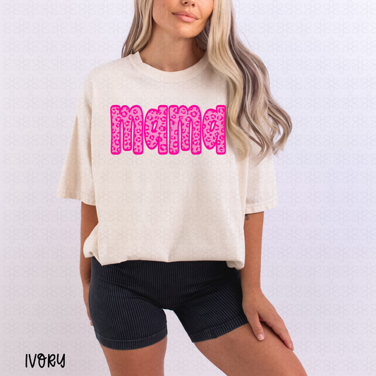 Mama Pink Leopard DTF Transfer