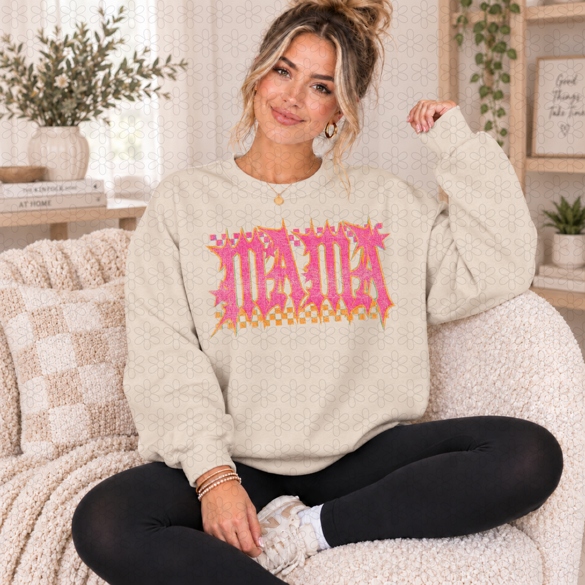 Mama Pink Orange Completed Tee