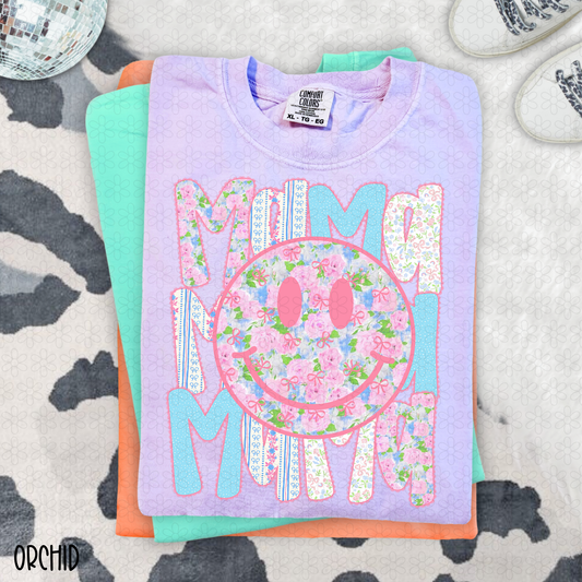 Mama Smiley Face Completed Tee