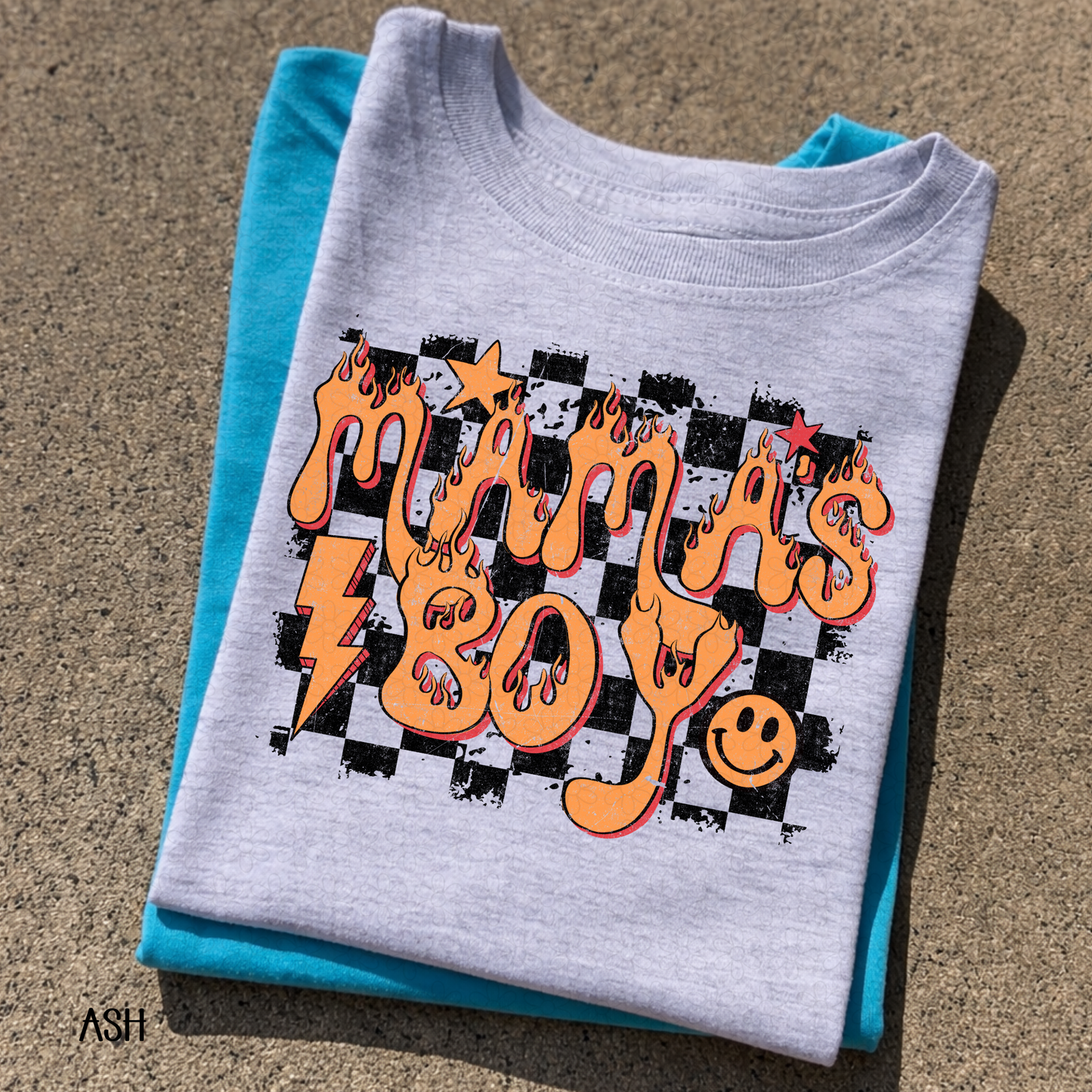 Mama's Boy- Orange Completed Tee
