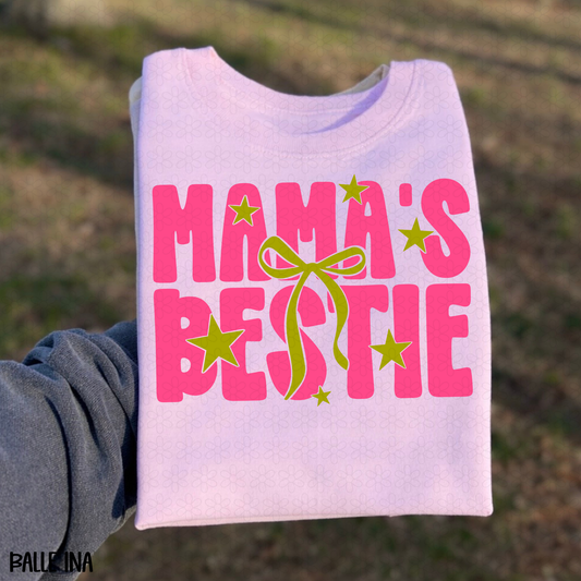 Mama's Bestie Pink Stars DTF Transfer