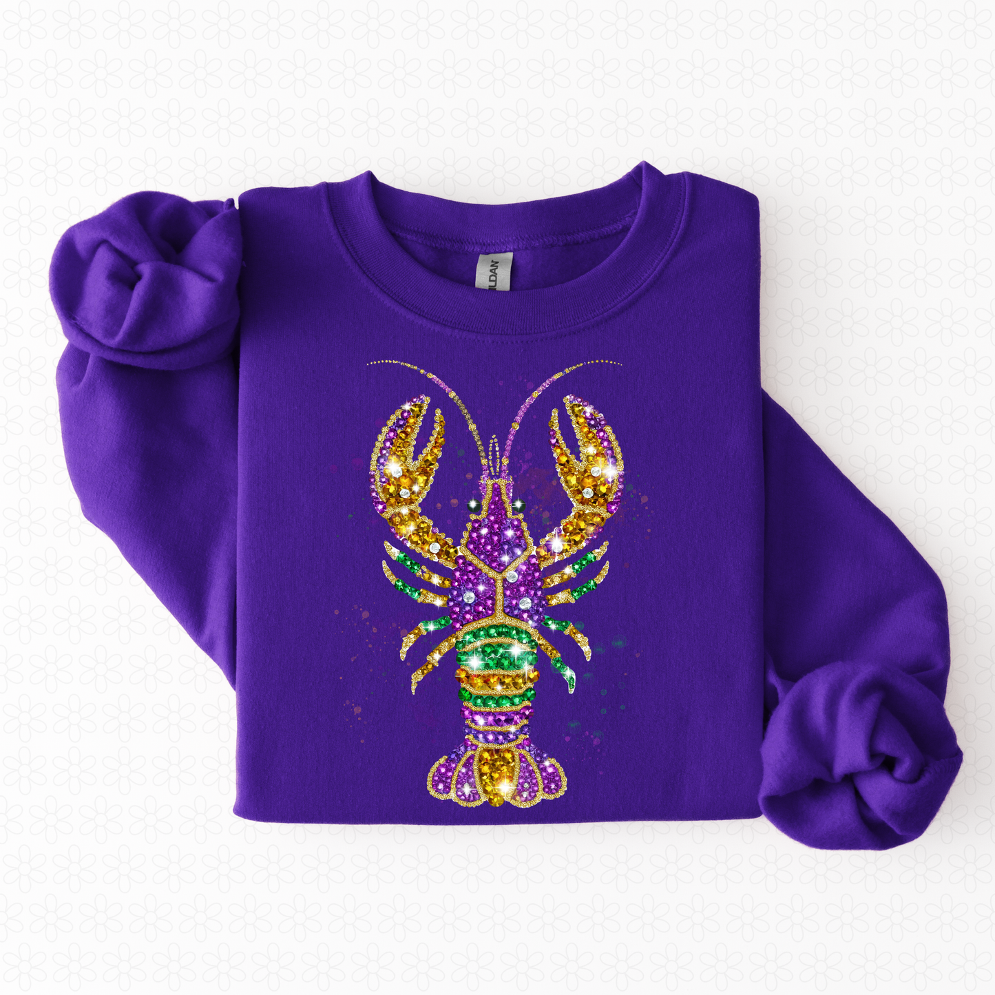 Mardi Gras Crawfish Sparkles DTF Transfer