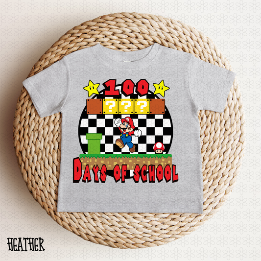 Mario 100 Days Of School Completed Tee
