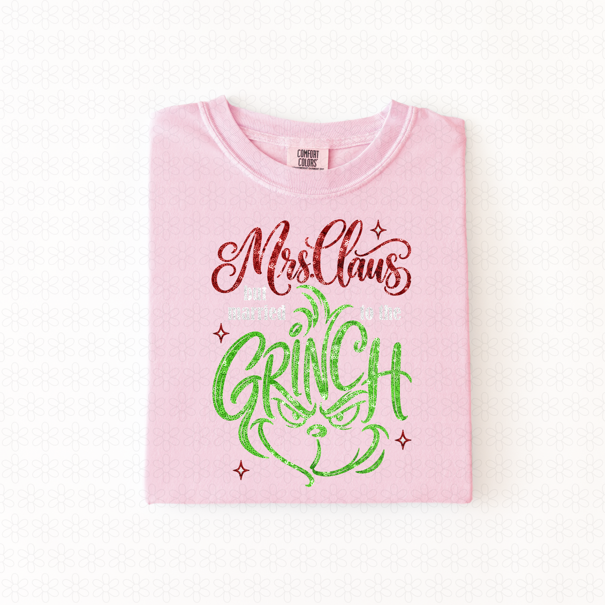 Married to the Grinch sequin Completed Tee
