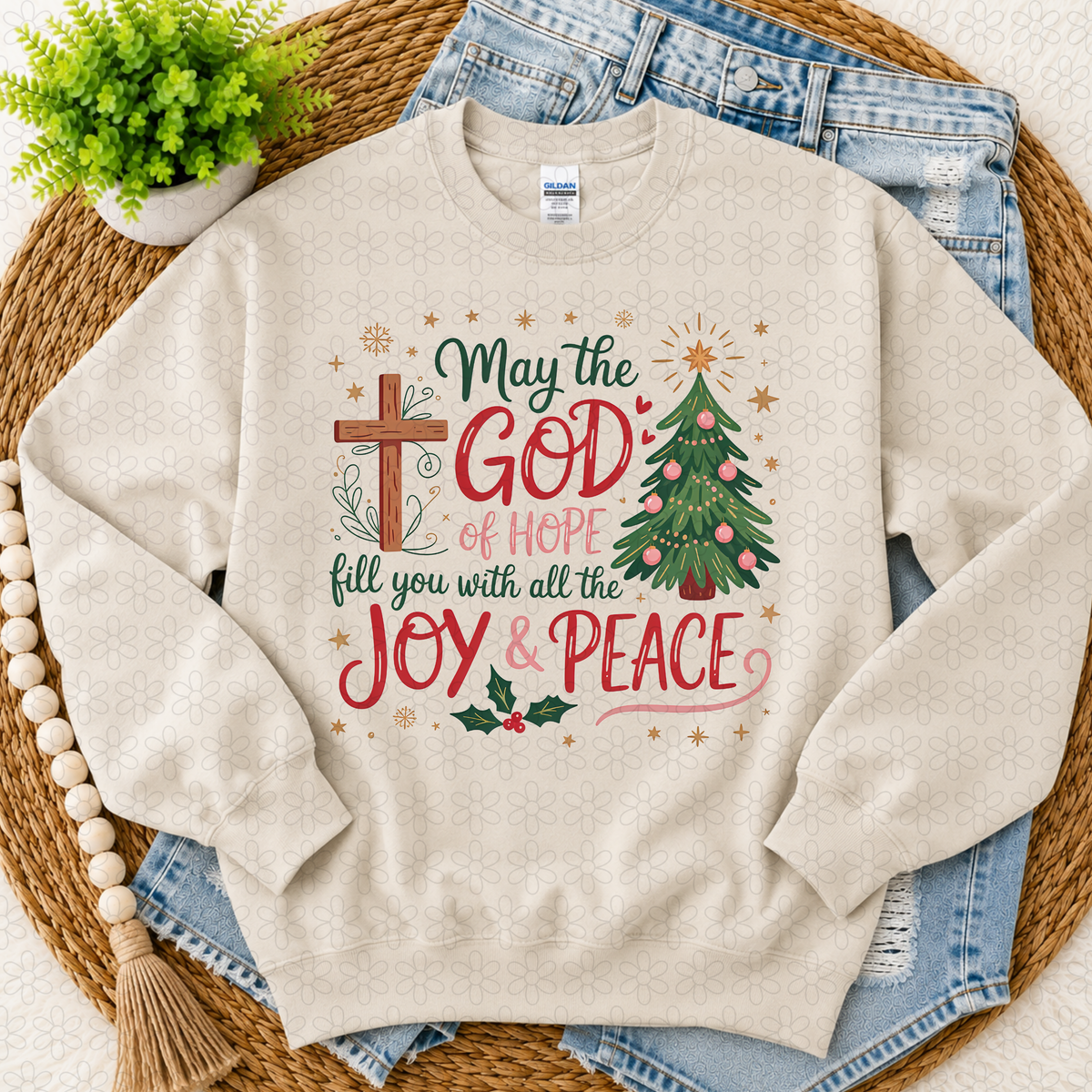 May The God Of Hope Fill You With All The Joy And Peace DTF Transfer