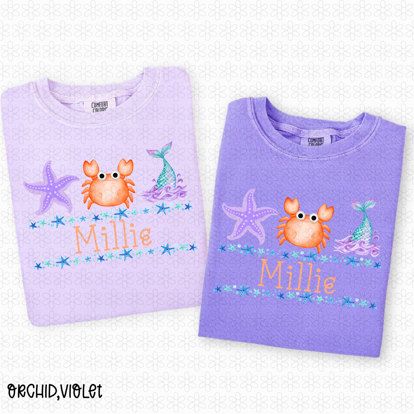 Mermaid Custom Name Plate Completed Tee