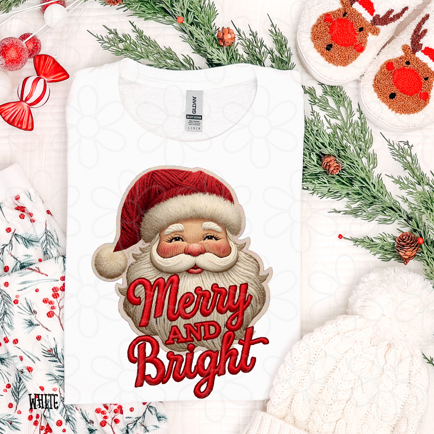 Merry And Bright Santa Claus Kids Completed Tee