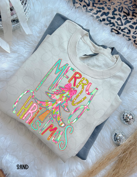 Merry Christmas Colorful Watercolor Tree DTF Transfer