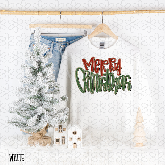 Merry Christmas Gold Glitter Kids Completed Tee