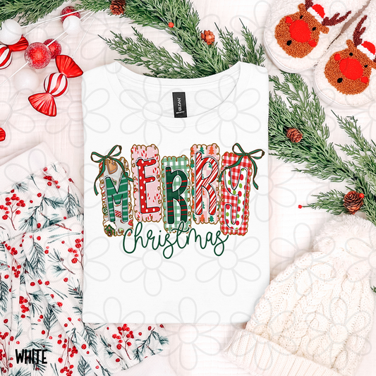 Merry Christmas Patterns DTF Transfer