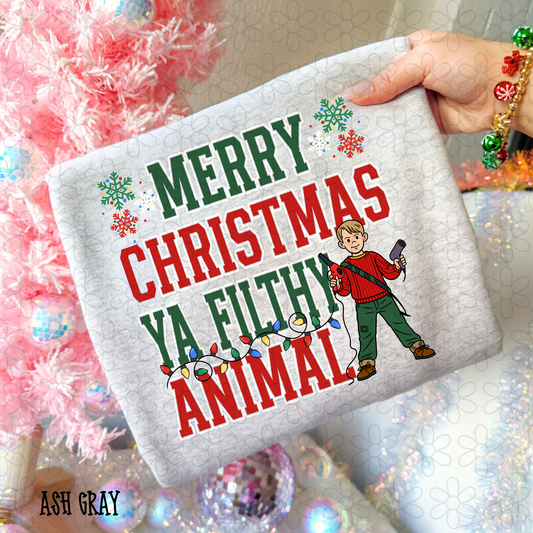 Merry Christmas Ya Filthy Animal Completed Tee