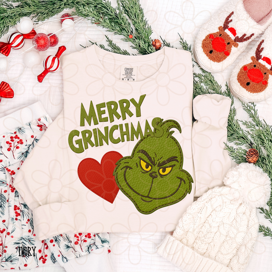 Merry Grinchmas Heart Kids Completed Tee