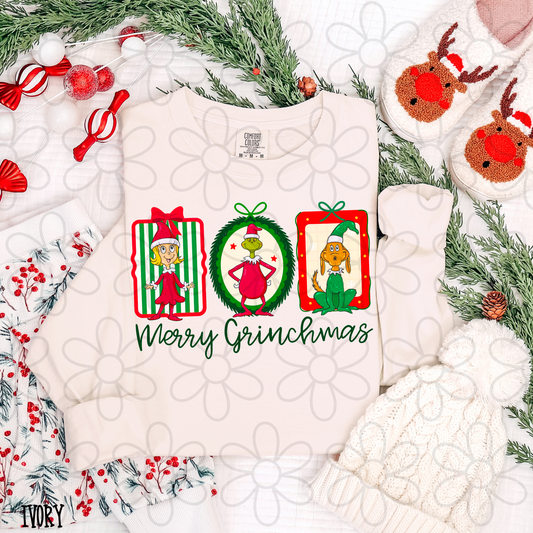 Merry Grinchmas Trio Kids Completed Tee