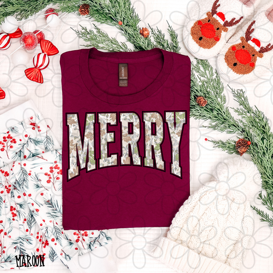 Merry Leafy Camo DTF Transfer