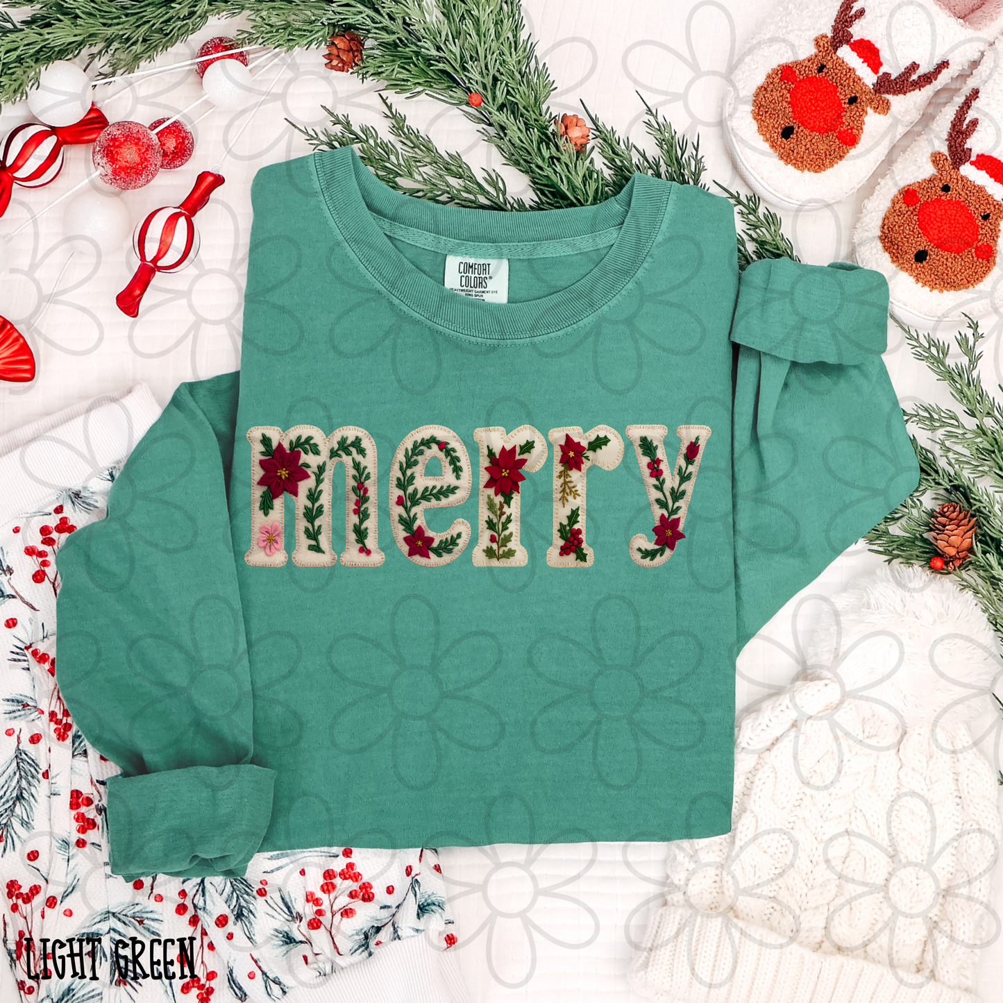 Merry Poinsettias Completed Tee