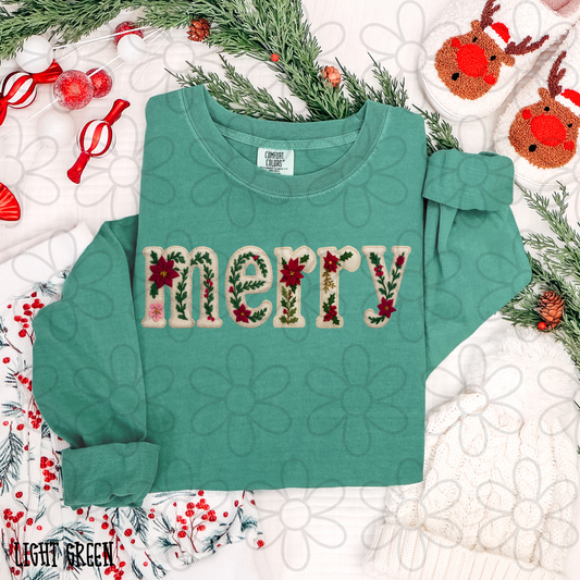 Merry Poinsettias Completed Tee