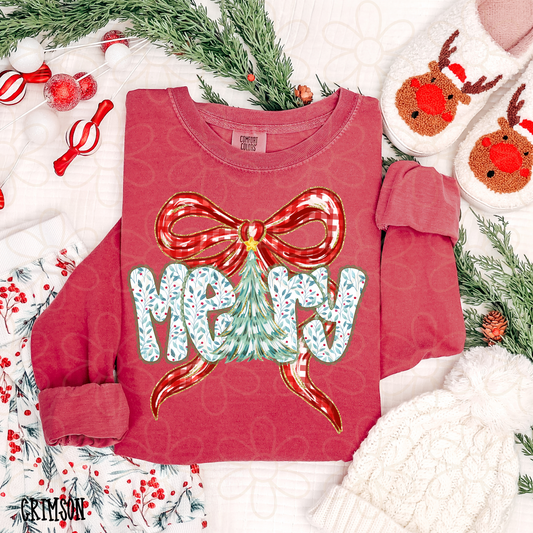 Merry Tree Coquette Bow DTF Transfer