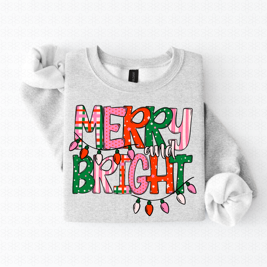Merry And Bright Completed Tee