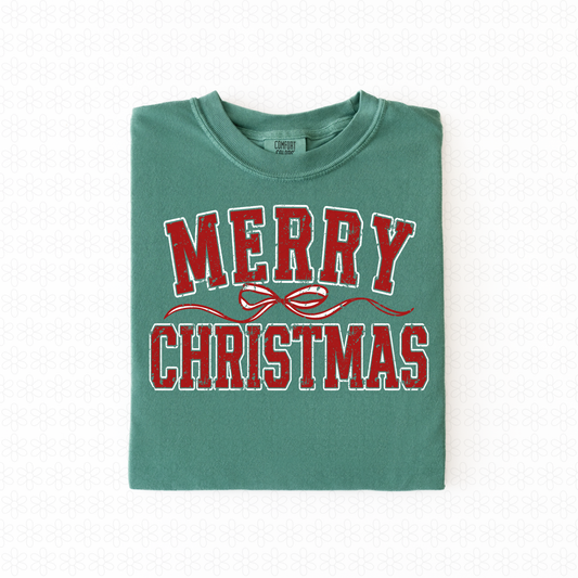 Merry Christmas Bow Completed Tee