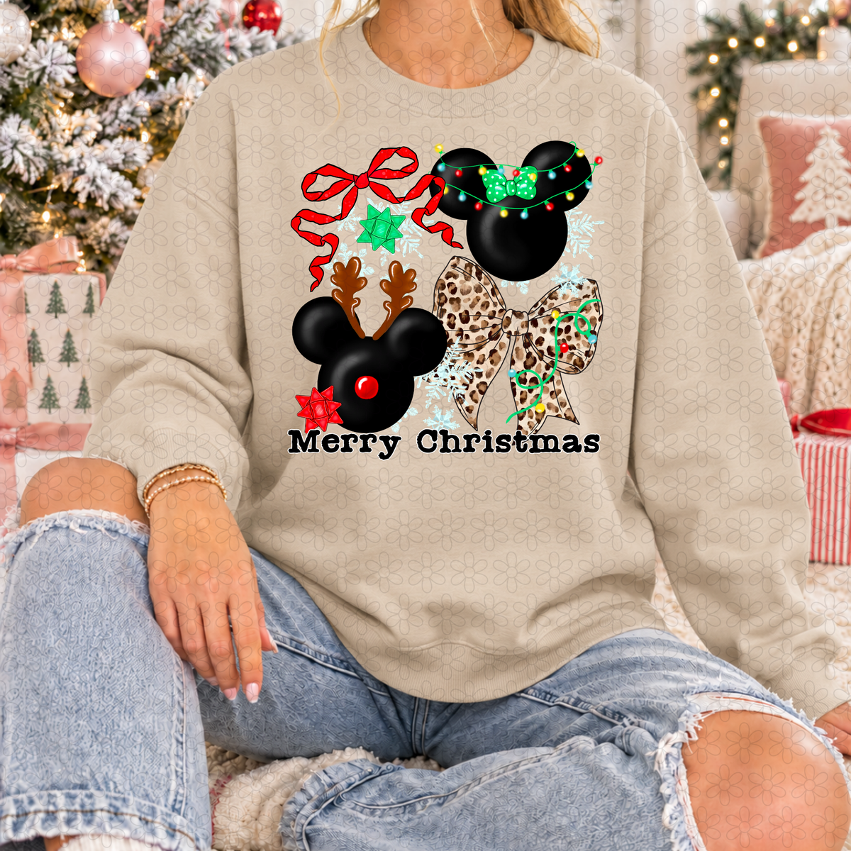 Merry Christmas Ears DTF Transfer