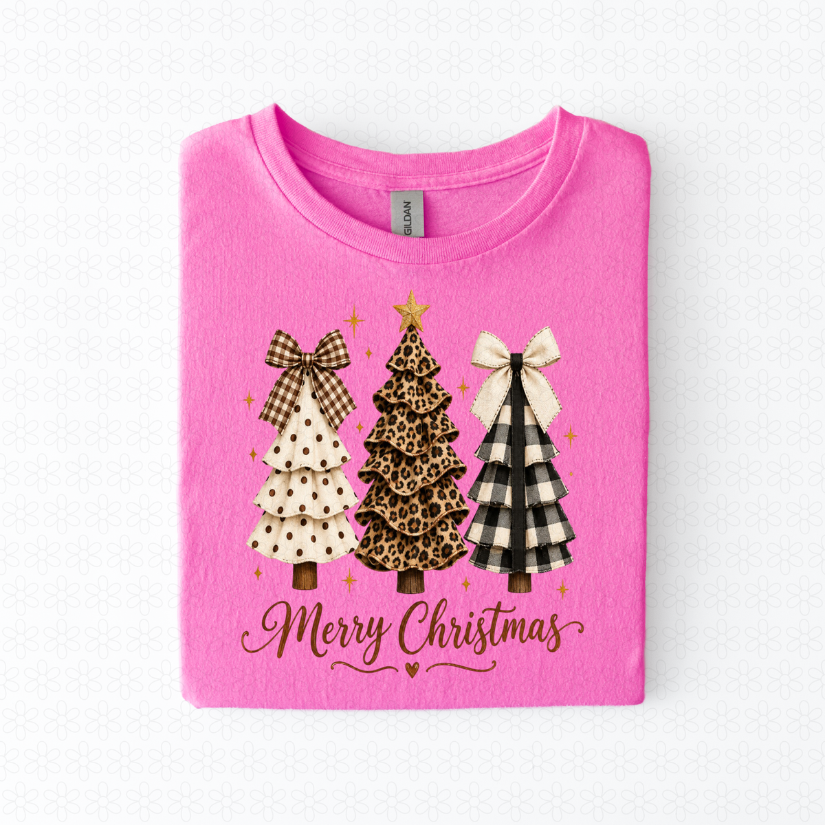 Merry Christmas Trees Completed Tee