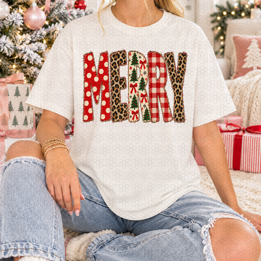 Merry Leopard  Completed Tee